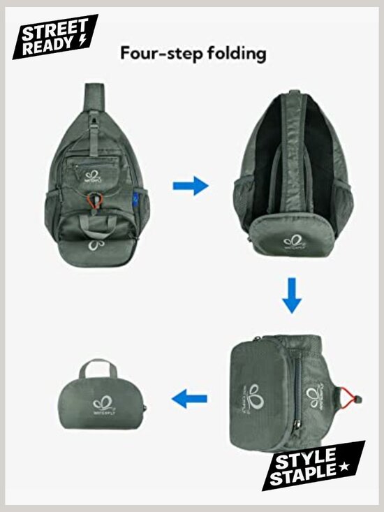 Lightweight Packable Crossbody Sling Backpack Daypack Hiking Travel main image 2